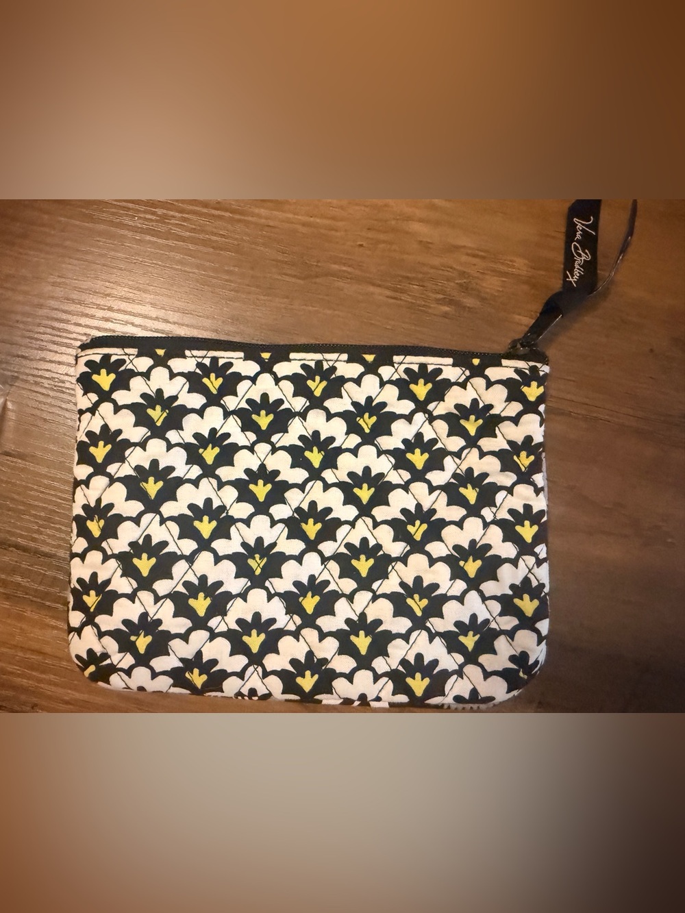 Vera Bradley black and white quilted cosmetic bag/ change purse